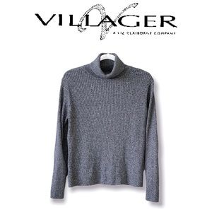 Liz Claiborne Villager Sport Knit Sweater Turtleneck